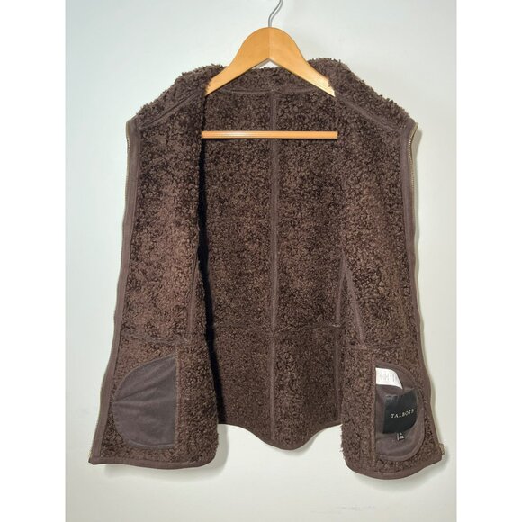 Talbots‎ Brown Suede Sherpa Interior Vest Size Small - Picture 3 of 6